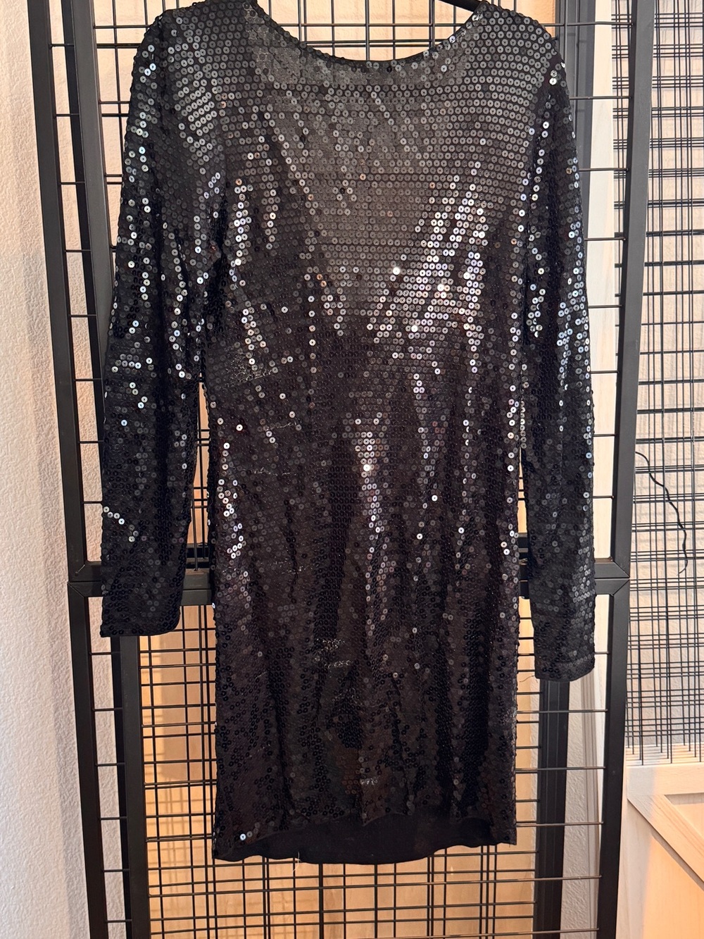 Black Sequin Long Sleeve 👗 Dress bb